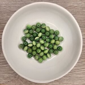 Cats Eye Round Bead Lot of 50 Cat's Eye Glass Fiber Optic Glass Bead